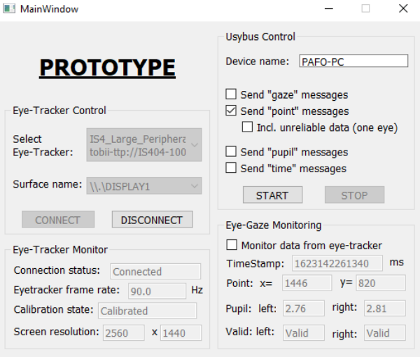 Eye-tracker configuration GUI
