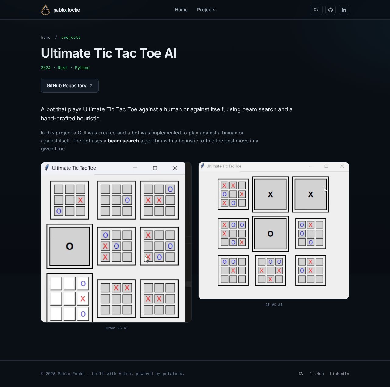 After — Ultimate Tic Tac Toe project page