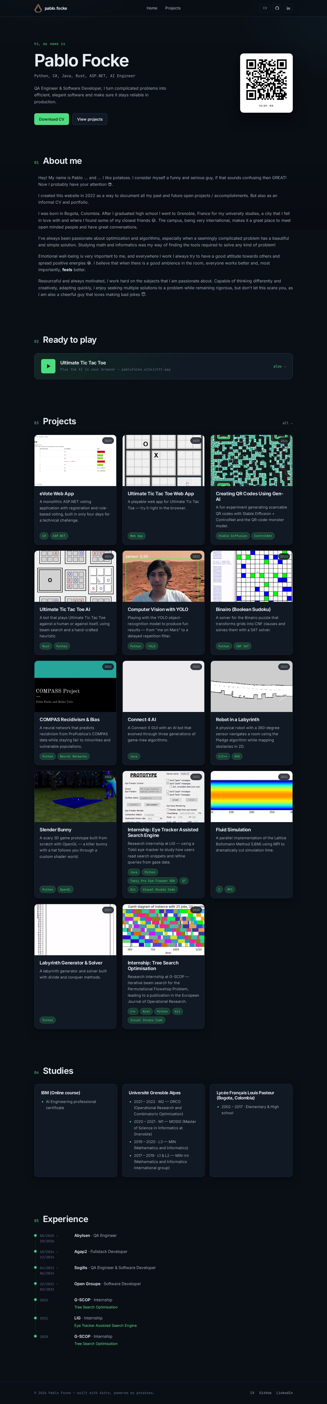 The new home page, rebuilt with Astro