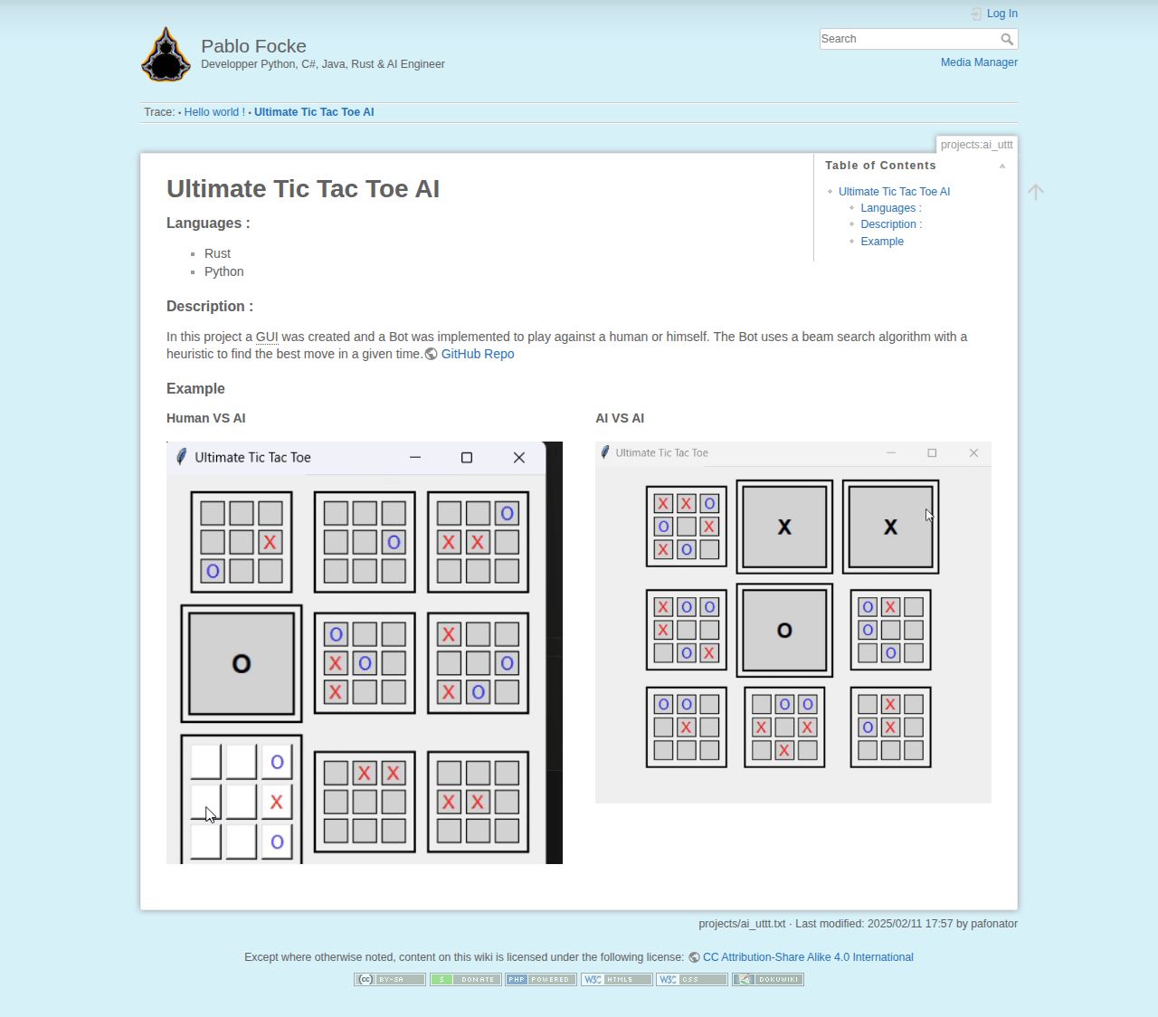 Before — Ultimate Tic Tac Toe project page
